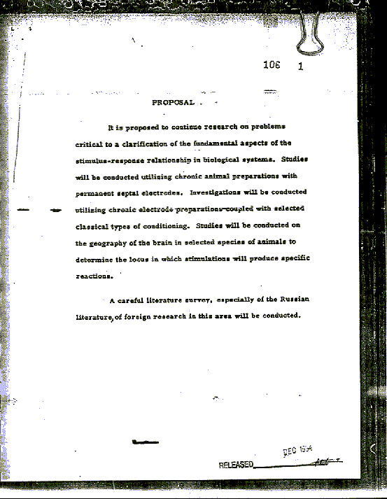 केंद्रीय खुफिया एजेंसी द्वारा अवर्गीकृत MKUltra दस्तावेज़