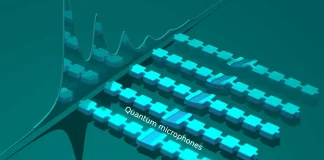 Image 1: Artistic illustration of the Quantum Microphones to detect sound particles and waves. | Quantum Technology