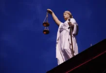 Lady Justice Holding the Scales of Justice