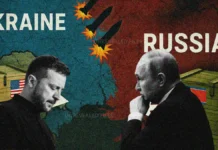 Artistic illustration of the Global proxy war who’s arming Ukraine & Russia.
