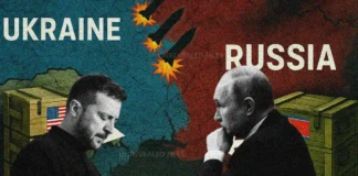 Artistic illustration of the Global proxy war who’s arming Ukraine & Russia.