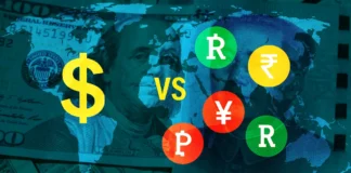 Illustration of the Brics Currency vs the Petrodollar.