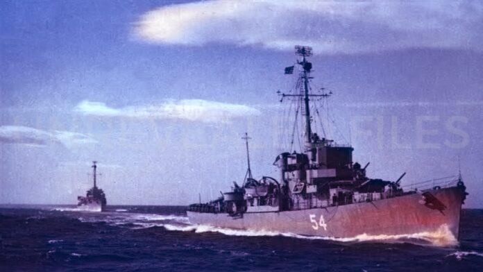 Image 1: Color photo of Eldridge Serving in the Greek Navy as the HNS Leon D54 Image 1: Color photo of Eldridge Serving in the Greek Navy as the HNS Leon D54